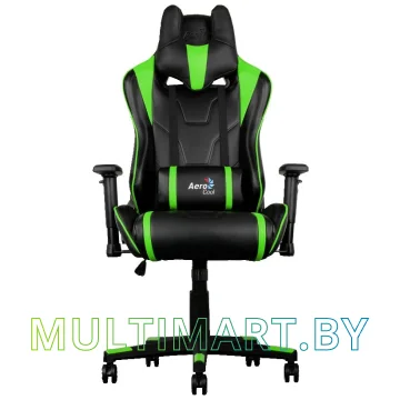 Кресло компьютерное AeroCool AC220 AIR (черный/зеленый) картинка 2